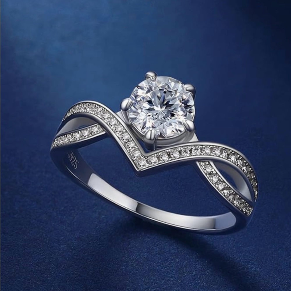Engagement promise, 925 sterling silver statement ring